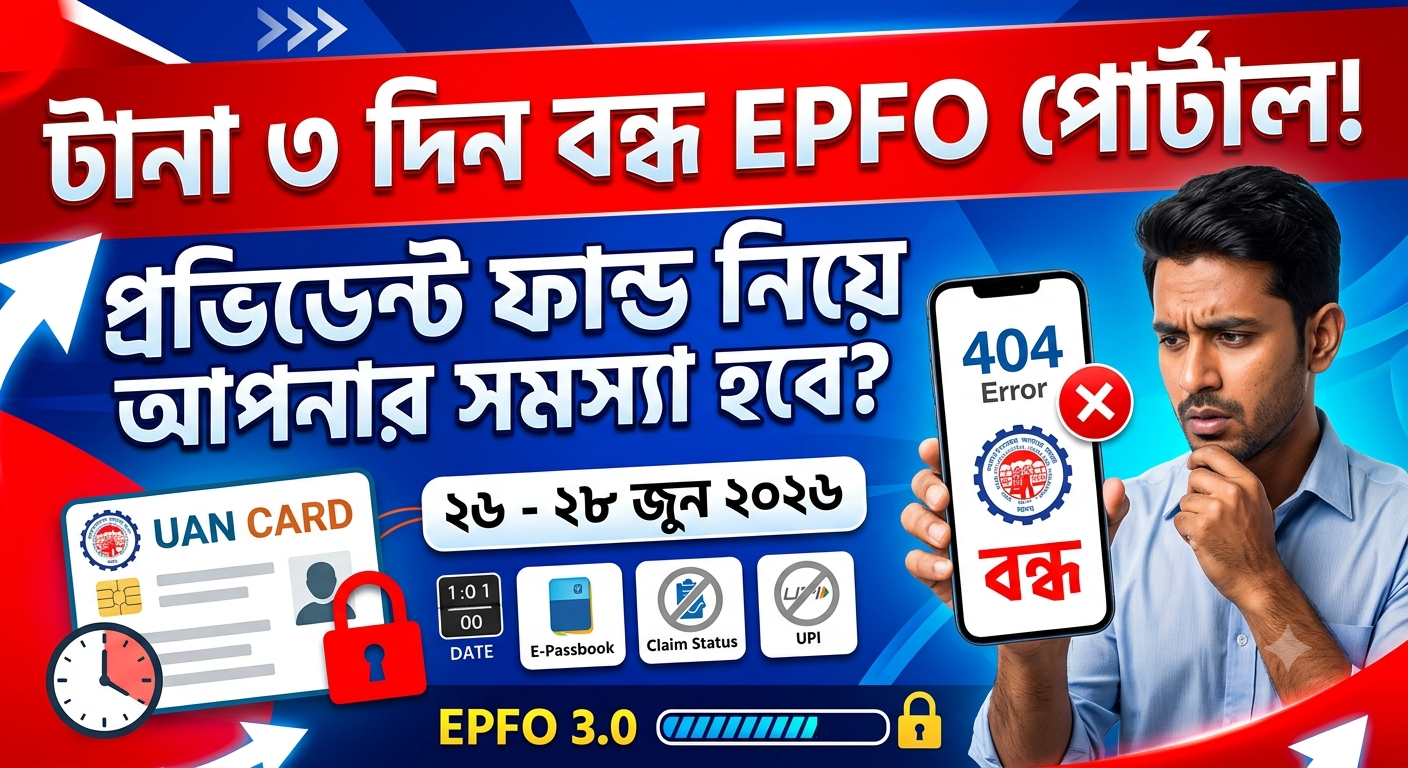 টানা ৩ দিন বন্ধ EPFO পোর্টাল!