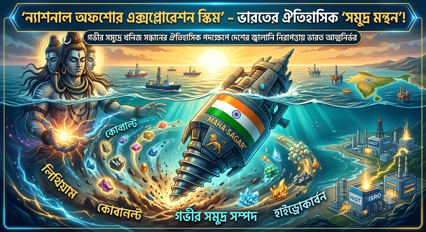 ‘সমুদ্র মন্থন’: রত্নগর্ভা নীল সাগরের গভীরে ভারতের ঐতিহাসিক খনিজ অভিযান! National Offshore Exploration Scheme