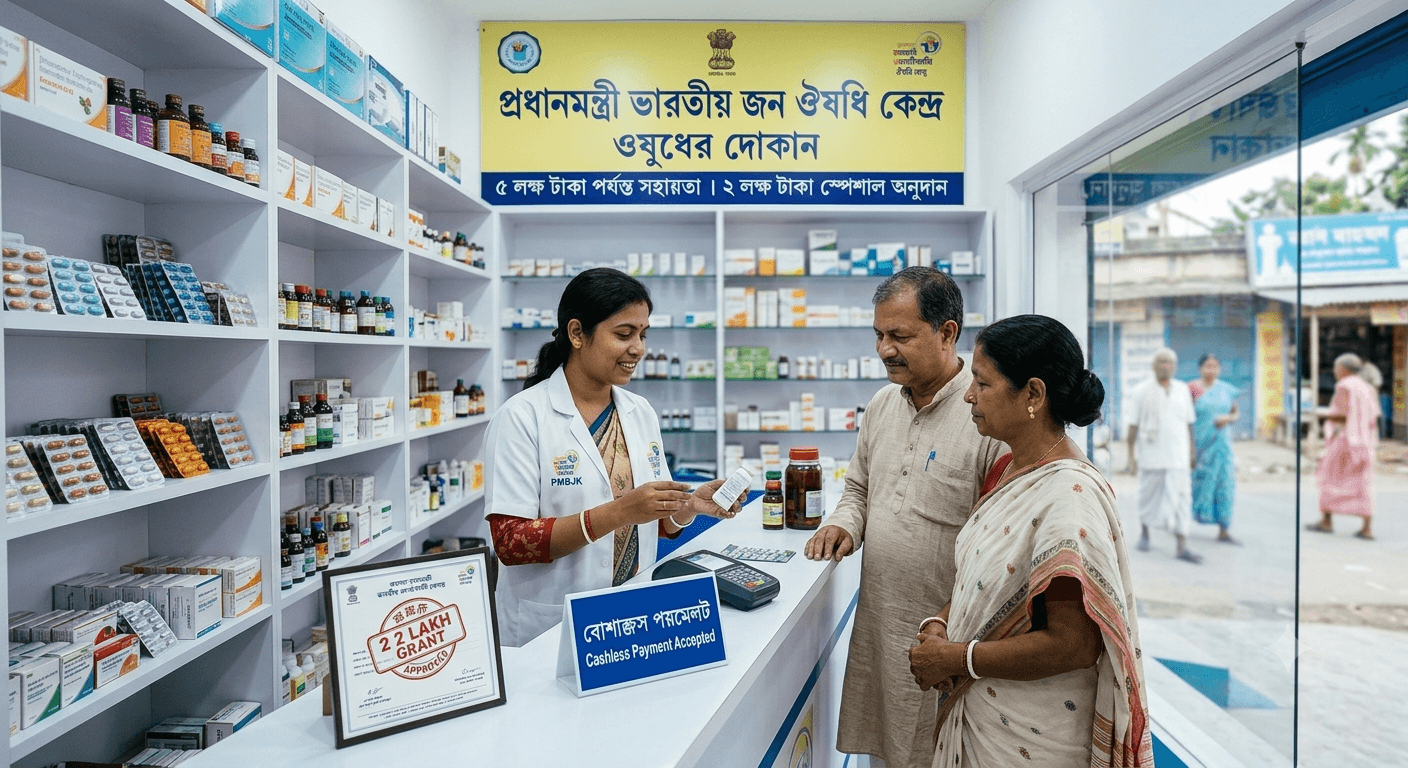 বেকারত্ব দূর করতে দারুণ সুযোগ! ৫ লক্ষ টাকা পর্যন্ত সরকারি আর্থিক সহায়তায় শুরু করুন ওষুধের ব্যবসা pradhan-mantri-bhartiya-janaushadhi-pariyojana